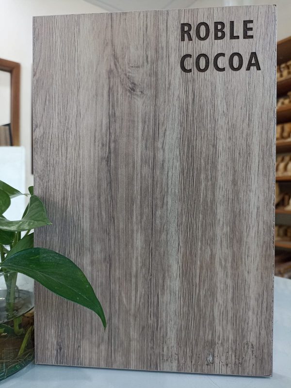 Muestra de melamina color Roble Cocoa